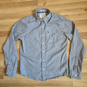 Abercrombie & Fitch Shirt Mens Medium Gray Long Sleeve Button Up Muscle